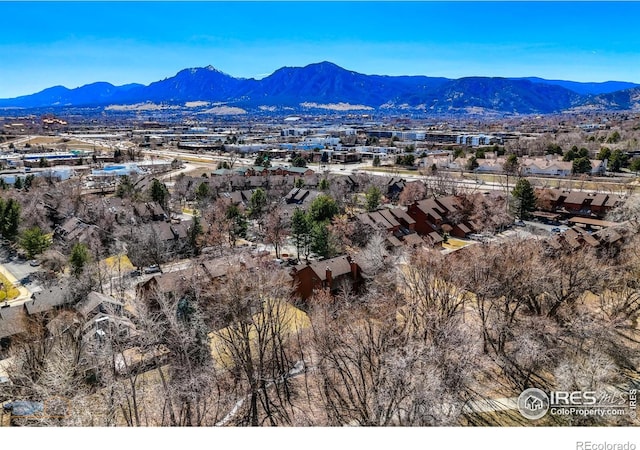 aerial view featuring a mountain view