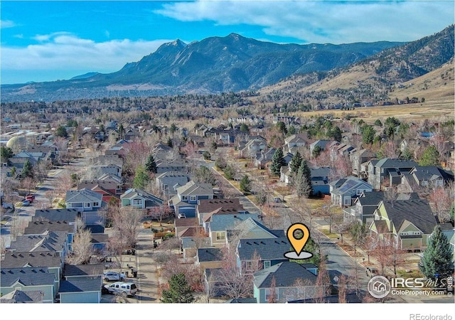 view of mountain feature featuring a residential view