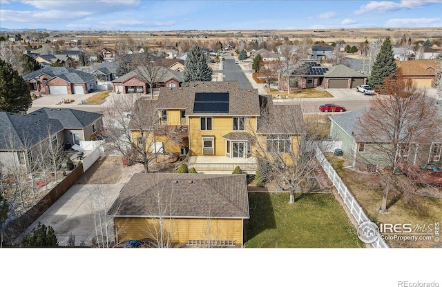 bird's eye view featuring a residential view