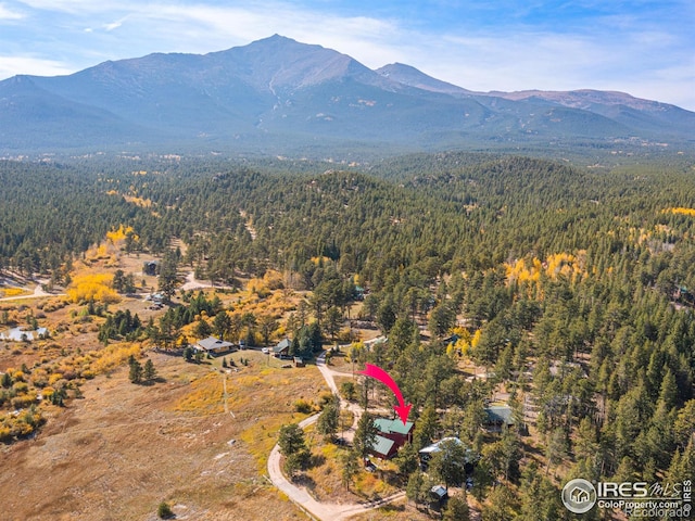 177 Bill Waite Rd, Allenspark, CO 80510 - aerial view of a heavily wooded area and mountains