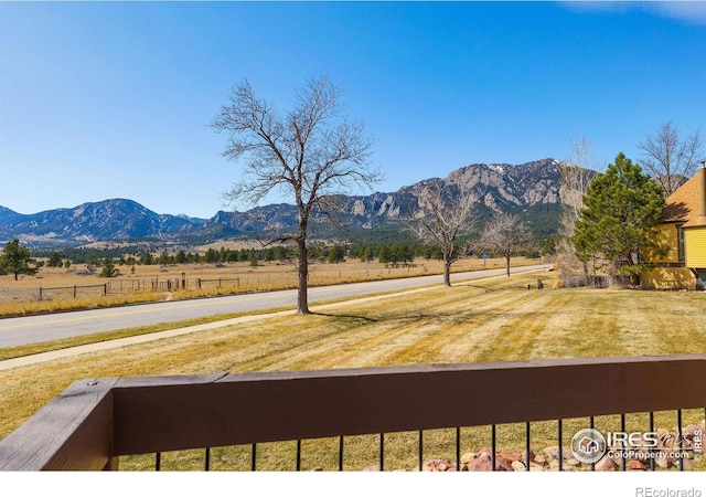 property view of mountains featuring a rural view