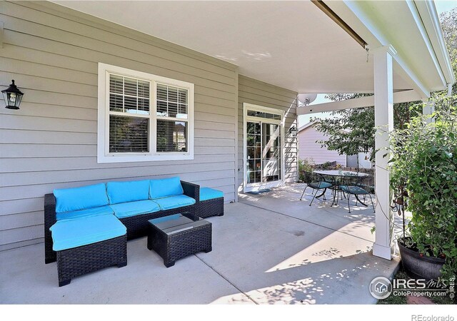 view of patio / terrace featuring outdoor dining space and outdoor lounge area