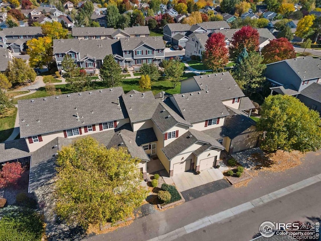 aerial view featuring a residential view