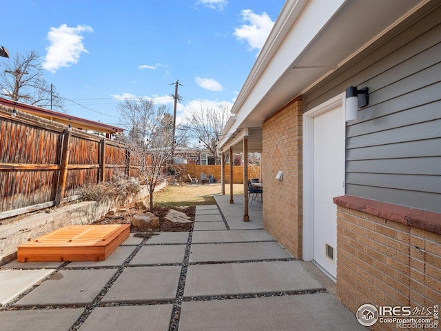 view of patio / terrace with a fenced backyard