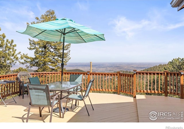 82 Grove Ct, Boulder, CO 80302 - wooden terrace with outdoor dining space