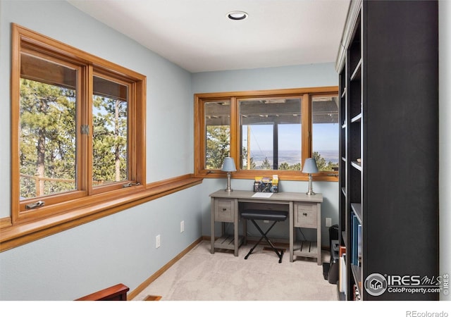 82 Grove Ct, Boulder, CO 80302 - office area featuring light carpet and baseboards