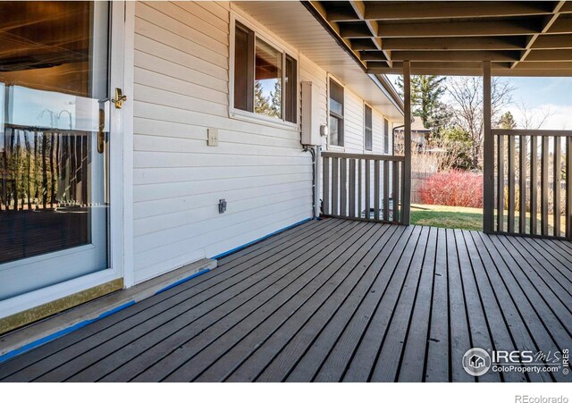 view of wooden deck