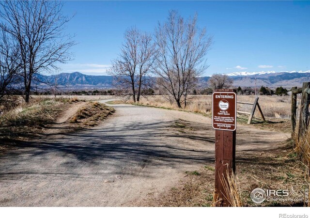 view of road with a mountain view