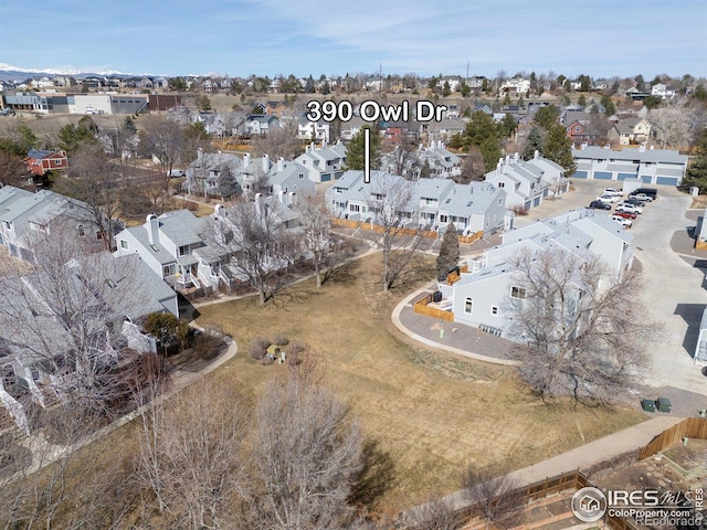 birds eye view of property featuring a residential view