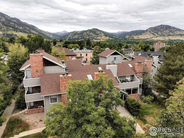 aerial view featuring a mountain view