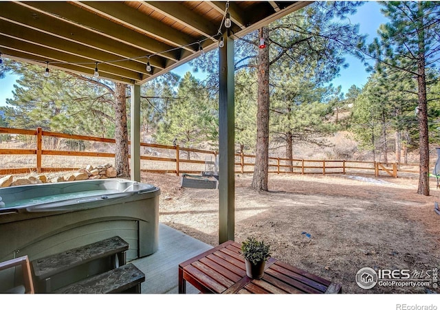 view of patio featuring a fenced backyard