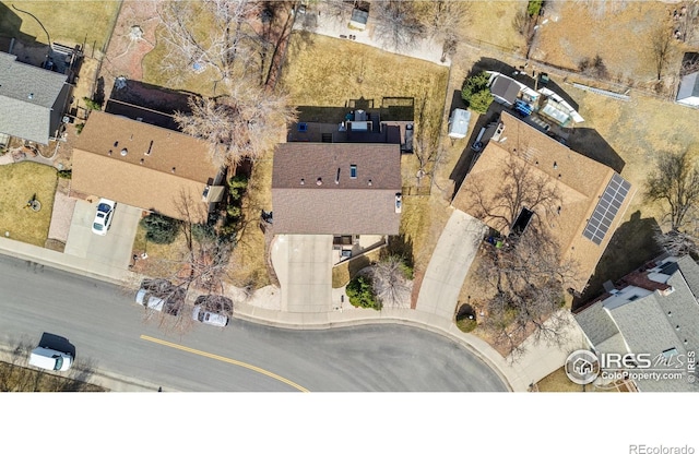 bird's eye view featuring a residential view