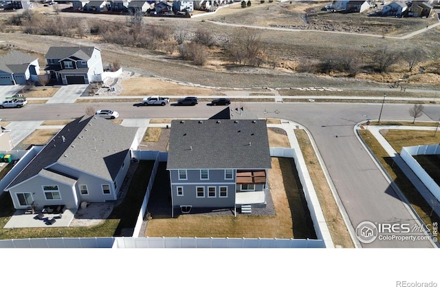 aerial view featuring a residential view