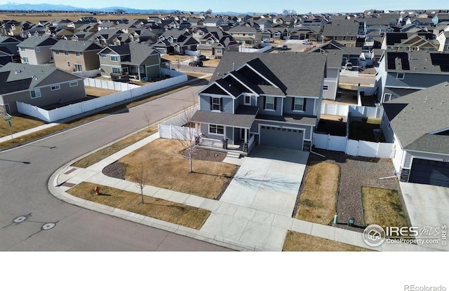 drone / aerial view featuring a residential view