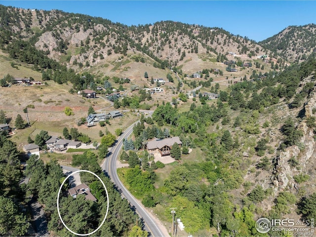 bird's eye view featuring a mountain view