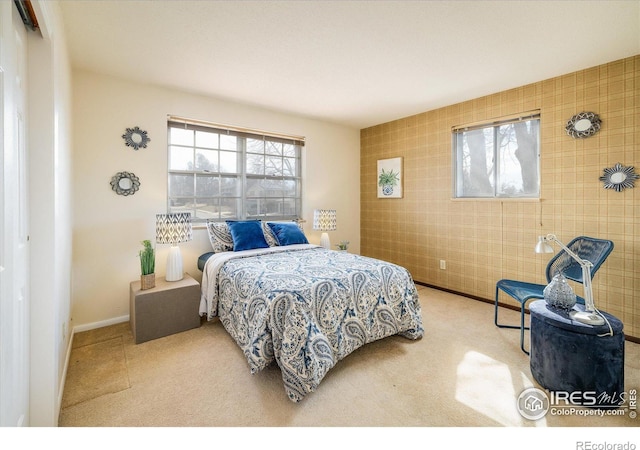 bedroom featuring carpet flooring and baseboards