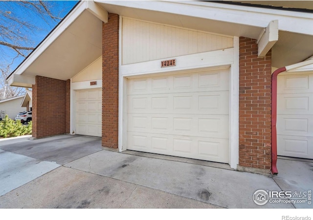 view of garage