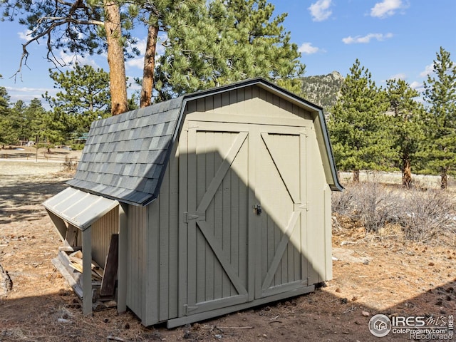 view of shed