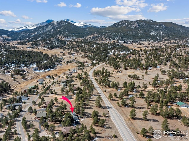 aerial view featuring a mountain view