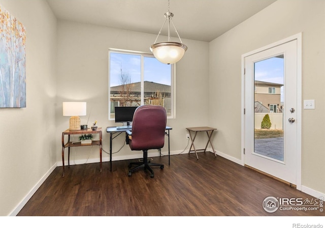 3948 Hackberry St, Wellington, CO 80549 - office space with a wealth of natural light, baseboards, and wood finished floors