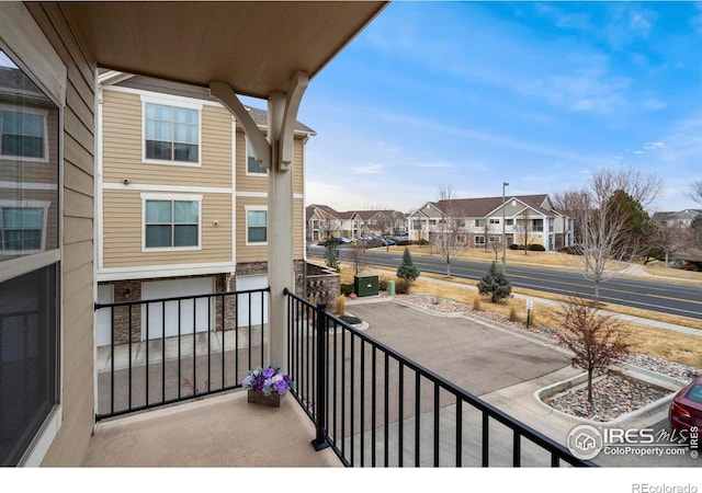 balcony with a residential view