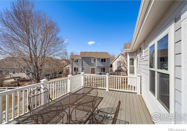 deck featuring a residential view