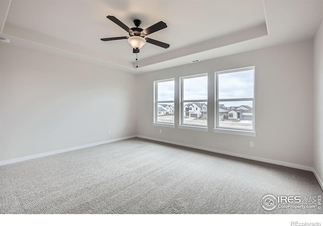 1685 Crystalline Dr, Windsor, CO 80550 - spare room with a raised ceiling, light colored carpet, and baseboards