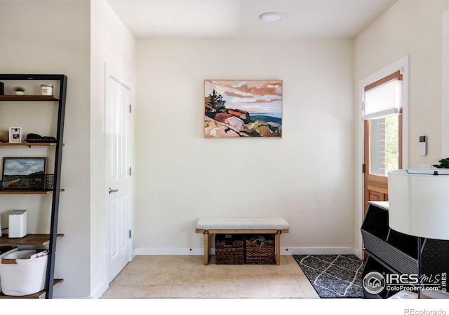 office area featuring tile patterned flooring and baseboards