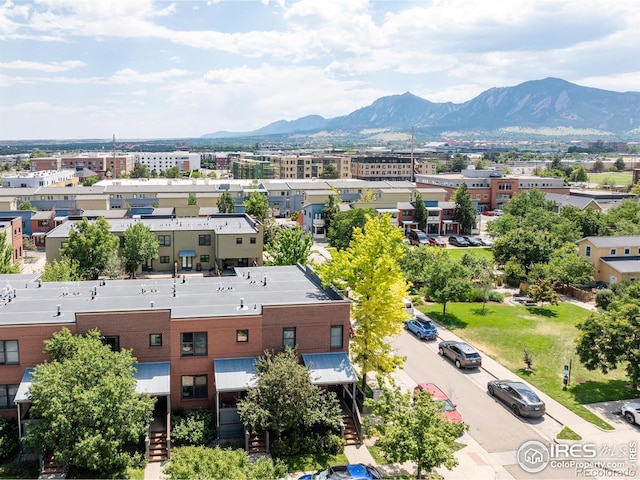 aerial view featuring a mountain view