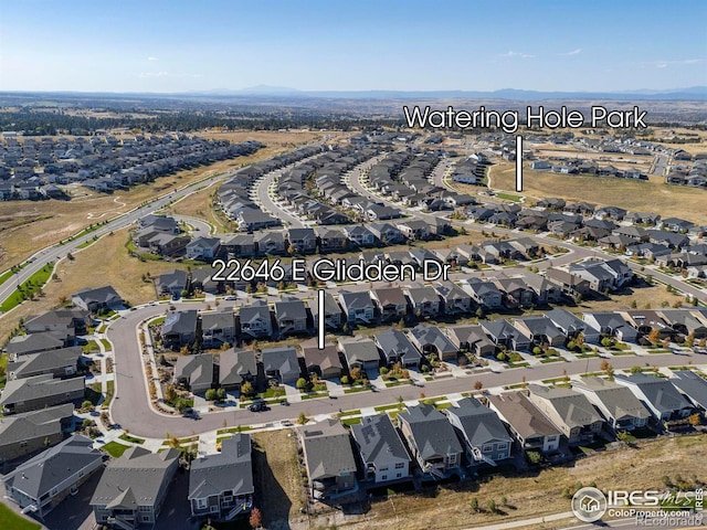 bird's eye view with a residential view