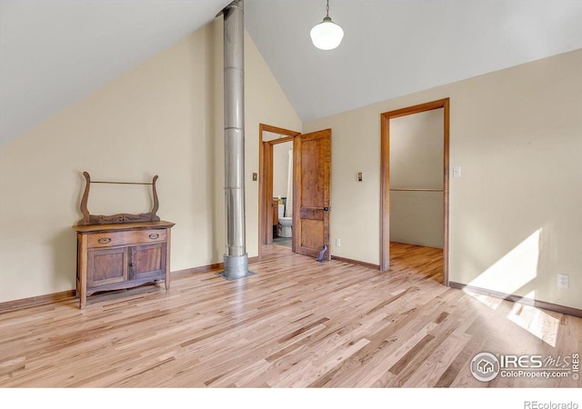 15 Golden Age Rd, Jamestown, CO 80455 - additional living space with light wood-style flooring and high vaulted ceiling