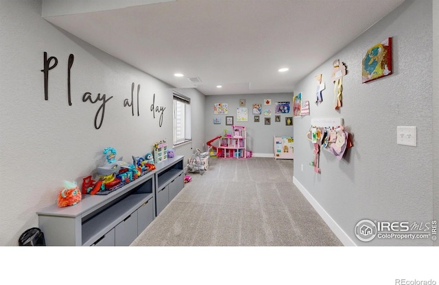 1386 Plains Ct, Eaton, CO 80615 - game room featuring recessed lighting, visible vents, baseboards, and carpet