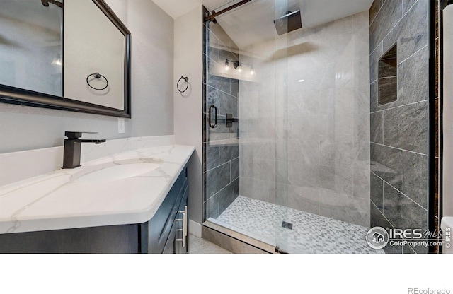 1386 Plains Ct, Eaton, CO 80615 - full bathroom with vanity and a shower stall