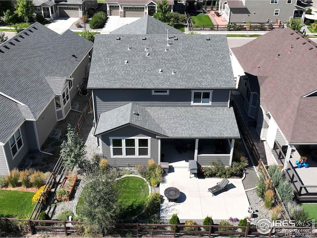 drone / aerial view with a residential view