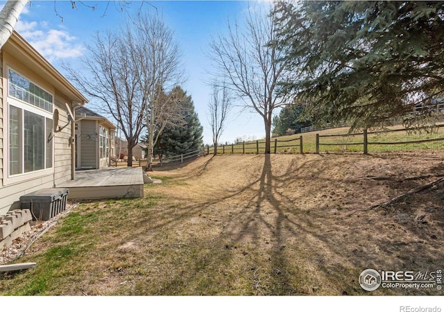 2073 River W Dr, Windsor, CO 80550 - view of yard with a wooden deck and a fenced backyard
