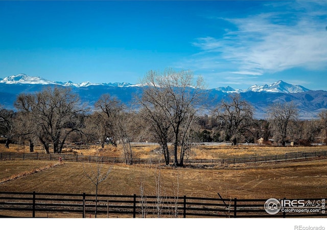 mountain view with a rural view