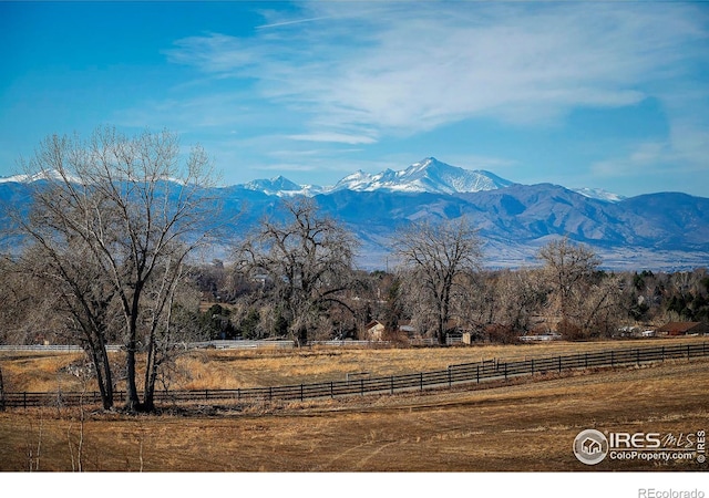 property view of mountains featuring a rural view