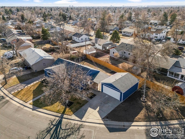 drone / aerial view with a residential view