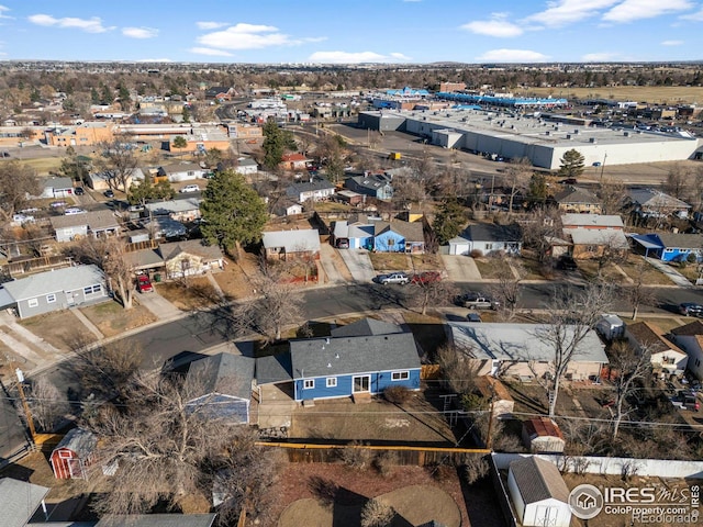 aerial view featuring a residential view