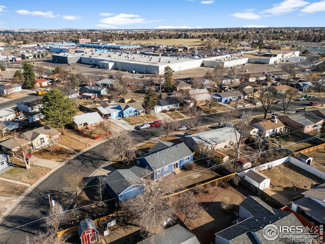 drone / aerial view with a residential view