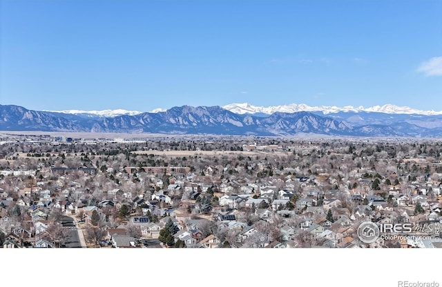 view of mountain feature featuring a residential view