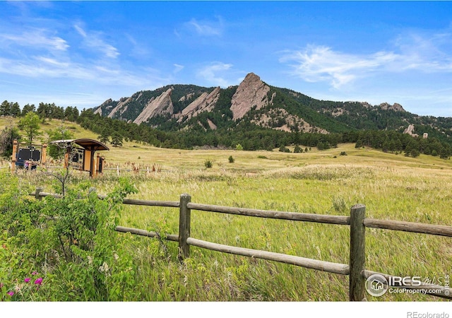 mountain view with a rural view