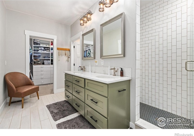 4528 Del Colina Way, Laporte, CO 80535 - bathroom with a stall shower, double vanity, and a walk in closet