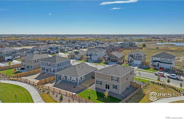 bird's eye view with a residential view