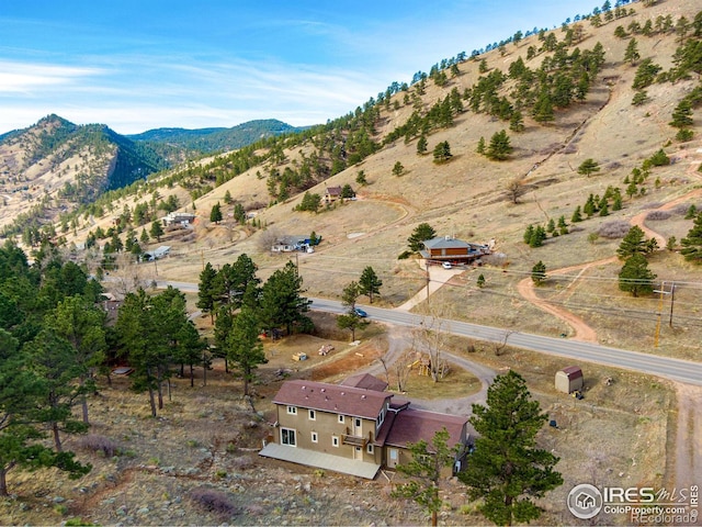 bird's eye view with a rural view and a mountain view