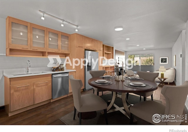 500 Mohawk Dr Unit 510, Boulder, CO 80303 - dining room featuring dark wood finished floors and wet bar