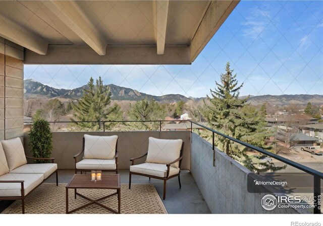500 Mohawk Dr Unit 510, Boulder, CO 80303 - balcony with a mountain view and an outdoor hangout area