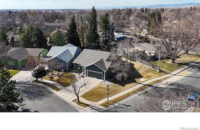 aerial view featuring a residential view