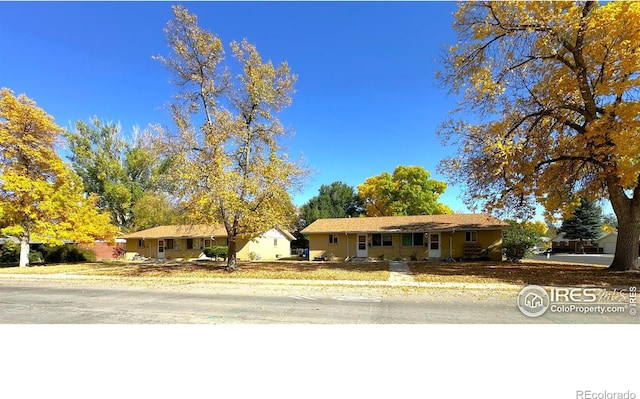 view of single story home