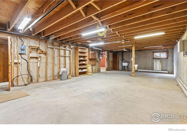 unfinished basement with a sink